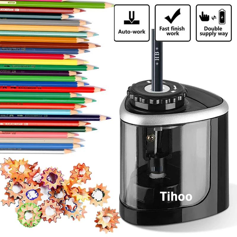 Electric Pencil Sharpener Usb - Pengasah Pensil Elektrik Otomatis, Menggunakan Baterai,