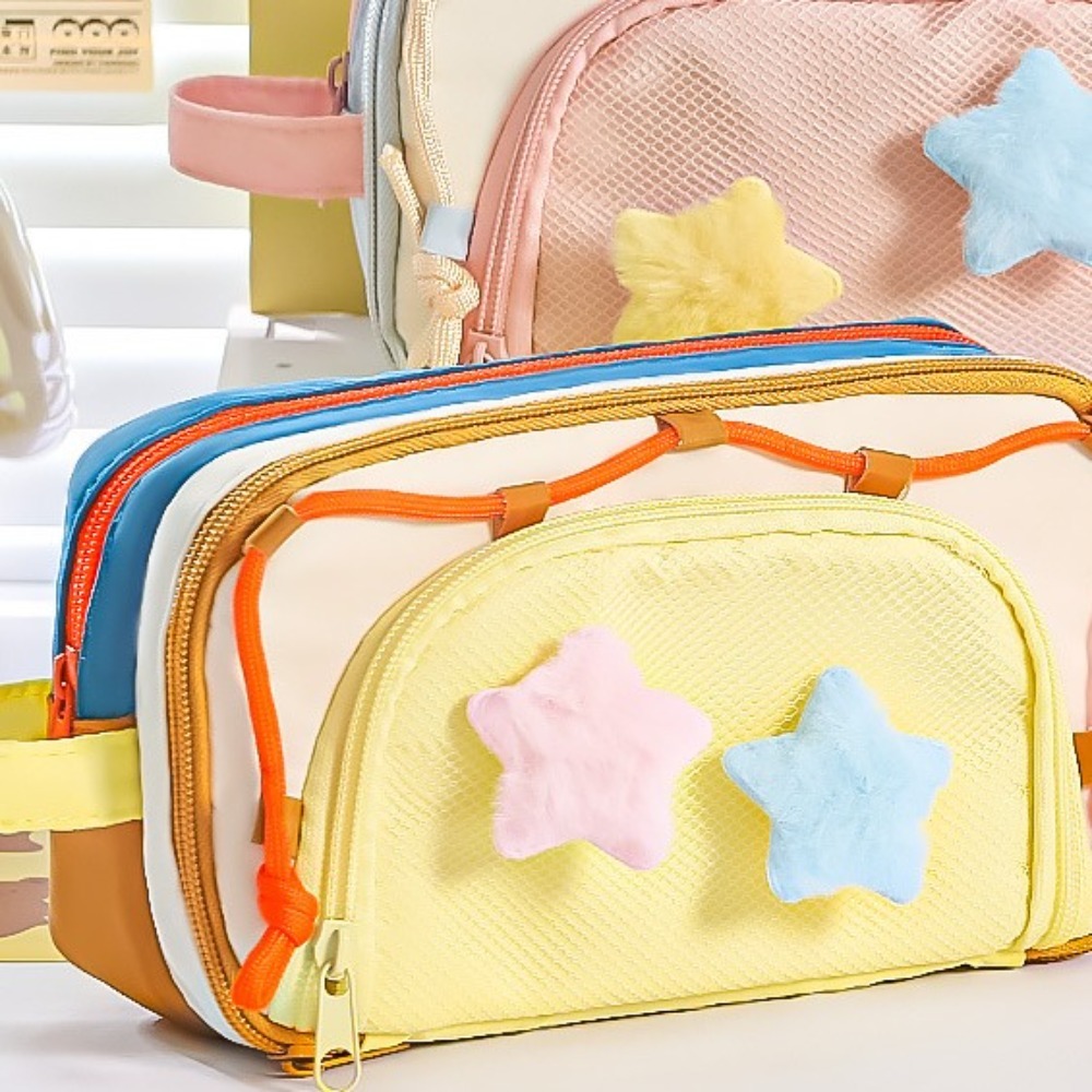 7 Tas Alat Tulis Berlapis deng - Aesthetic Large Pencil Case Pouch ulasan dan harga