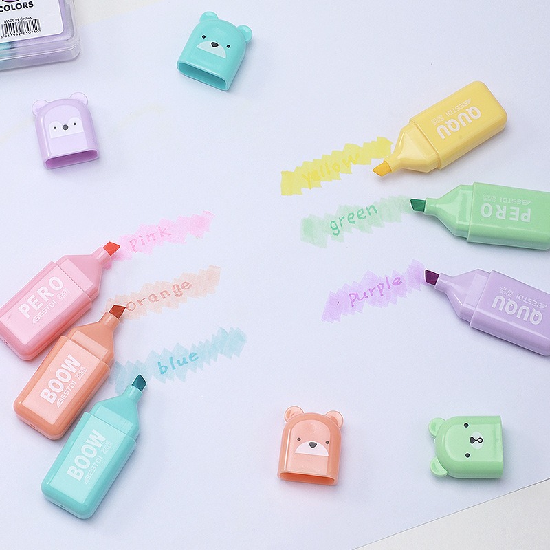4/6/12 Buah Pena Stabilo Berua - Pastel Highlighter Set Double Ended ulasan dan harga