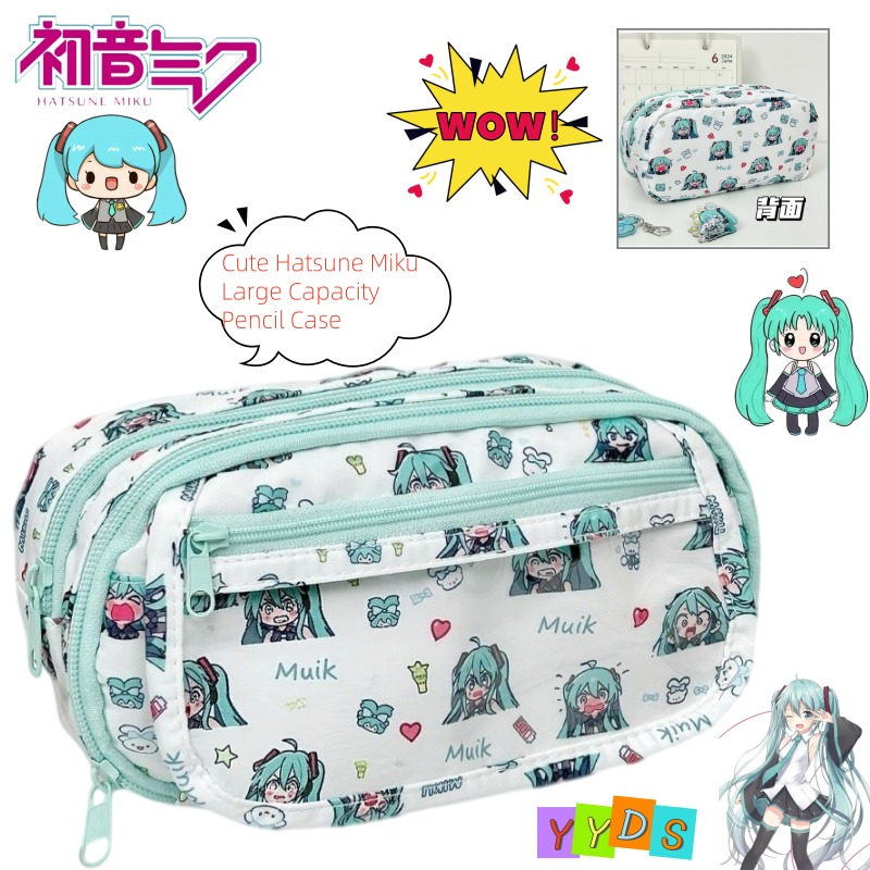 Tas Pensil Hatsune Miku, Desai - Aesthetic Large Pencil Case Pouch ulasan dan harga