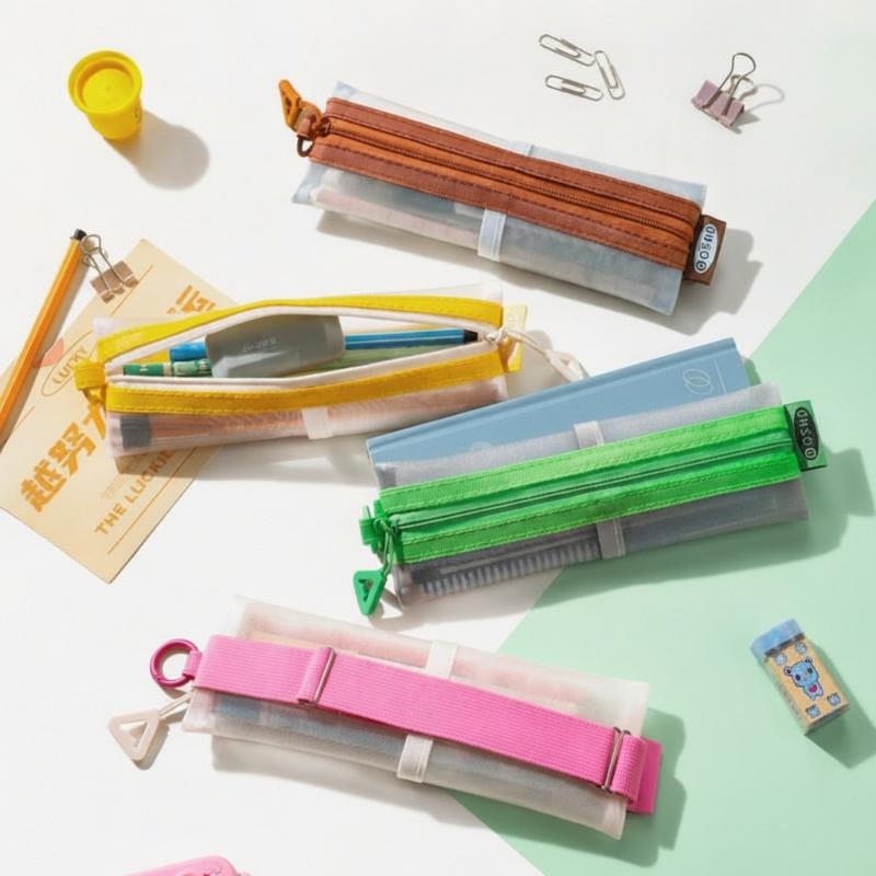 @*Kantong Pensil Jaring Transp - Clear Mesh Pencil Pouch For Exam ulasan dan harga